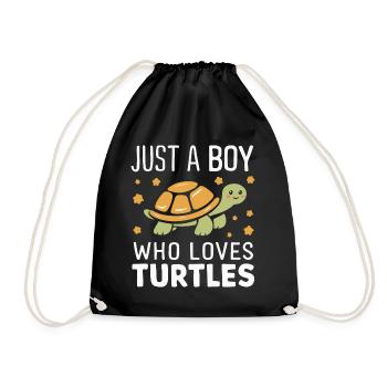 Turtle Sea Turtle Turtle Animal - Drawstring Bag - black - Front