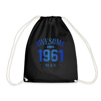 May 1961 - Geburtstag im Mai Awesome - Turnbeutel - Schwarz - Vorne