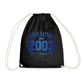 September 2003 - Birthday in September Awesome - Drawstring Bag - black - Front