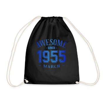 March 1955 - Geburtstag im März Awesome - Turnbeutel - Schwarz - Vorne