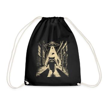 Un raton laveur fuit les extraterrestres et les OVNIS - Sac de sport léger - noir - Devant