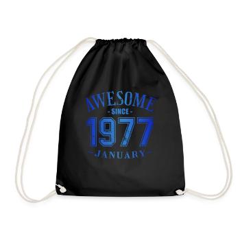 Janvier 1977 - Anniversaire en janvier Génial - Sac de sport léger - noir - Devant