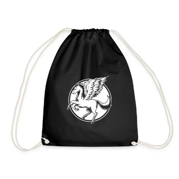 Pegasus - Drawstring Bag - black - Front