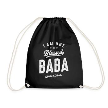 I Am One Bless Baba - Father's Day - Drawstring Bag - black - Front
