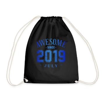 July 2019 - Geburtstag im Juli Awesome - Turnbeutel - Schwarz - Vorne