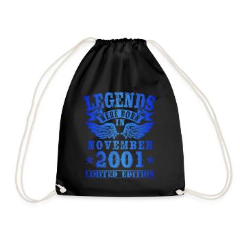 Legends were born in November 2001 Birthday - Drawstring Bag - black - Front