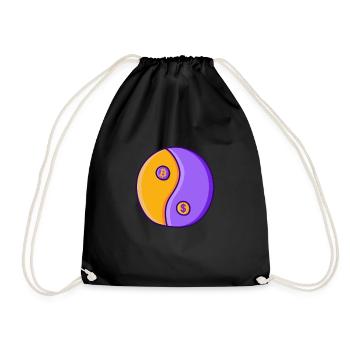 Bitcoin BTC Yin Yang Symbol - Turnbeutel - Schwarz - Vorne