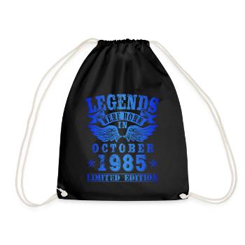 Legends were born in Oktober 1985 Geburtstag - Turnbeutel - Schwarz - Vorne