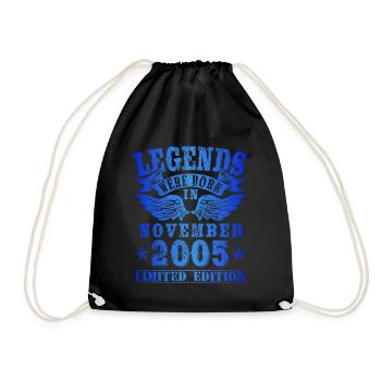 Les légendes sont nées le jour de l'anniversaire de novembre 2005 - Sac de sport léger - noir - Devant