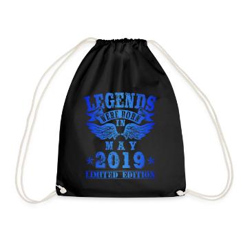 Legends were born in May 2019 Birthday - Drawstring Bag - black - Front