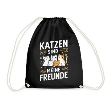 Cat Kitten Male Animal Cats - Drawstring Bag - black - Front