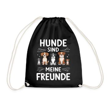 Hund Hunde Haustier Lustige Sprüche - Turnbeutel - Schwarz - Vorne