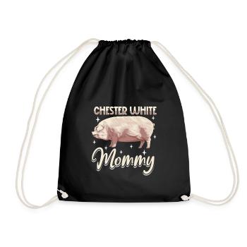 Chester White Schwein Mama - Turnbeutel - Schwarz - Vorne