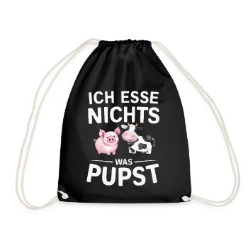 Vegetarier Veganer Tierschutz Tierrecht Veggie - Turnbeutel - Schwarz - Vorne