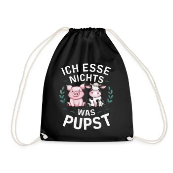 Végétarien Végétalien Bien-être animal Droits des animaux Veggie - Sac de sport léger - noir - Devant