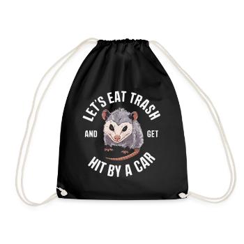 Opossum Possum Animal - Drawstring Bag - black - Front