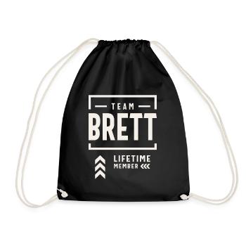 Team Brett Lebenslanges Mitglied Lustiger Name Brett - Turnbeutel - Schwarz - Vorne