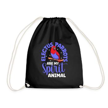 Favorite animal - Noble parrot - Drawstring Bag - black - Front