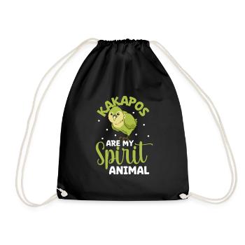 Favorite animal - Kakapo - Drawstring Bag - black - Front