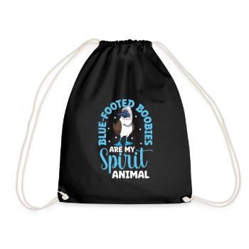 Favorite animal - Blue-footed boobies - Drawstring Bag - black - Front