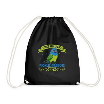I love my red-rumped parrot - Drawstring Bag - black - Front