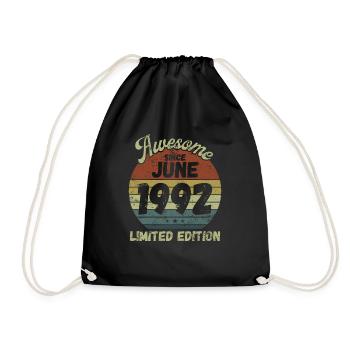 Awesome since June 1992 - Geburtstag - Turnbeutel - Schwarz - Vorne