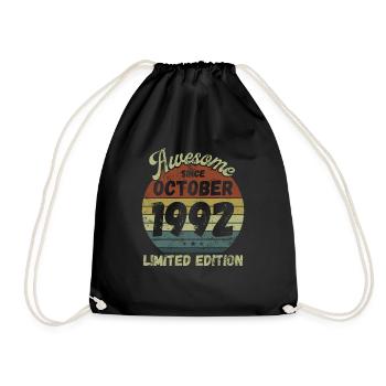 Awesome since October 1992 - Geburtstag - Turnbeutel - Schwarz - Vorne