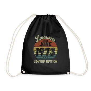 Génial depuis juin 1973 - Anniversaire - Sac de sport léger - noir - Devant