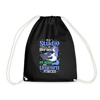 Unicorn Forces at the Mixing Desk - Sound Engineer - Drawstring Bag - black - Front