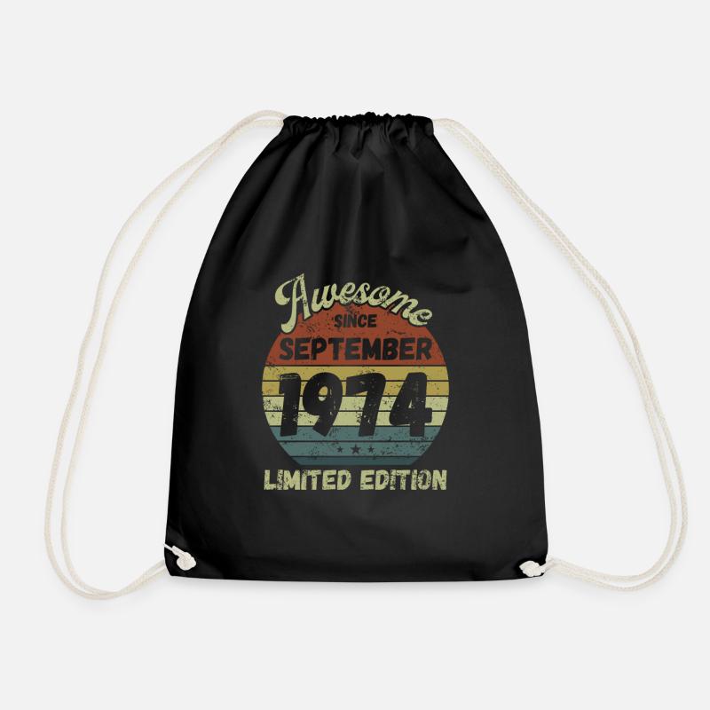 Awesome since September 1974 - Geburtstag - Turnbeutel - Schwarz