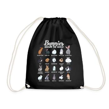 Lapins du monde - Lapin - Sac de sport léger - noir - Devant