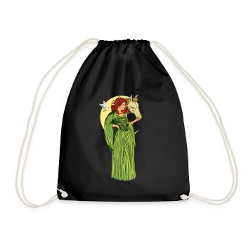 God of Celtic Mythology - Rhiannon - Drawstring Bag - black - Front