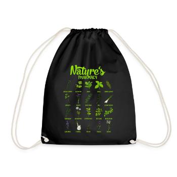 Healing powers of nature - herbs - Drawstring Bag - black - Front