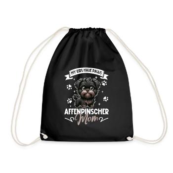 Affenpinscher Mom - Drawstring Bag - black - Front