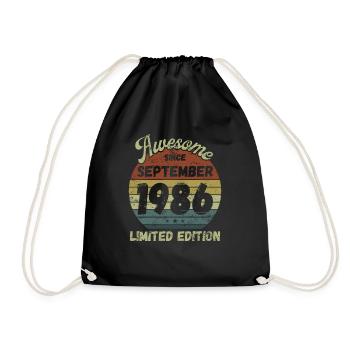 Awesome since September 1986 - Geburtstag - Turnbeutel - Schwarz - Vorne