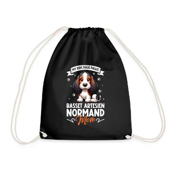 Basset Artésien Normand Mom - Drawstring Bag - black - Front