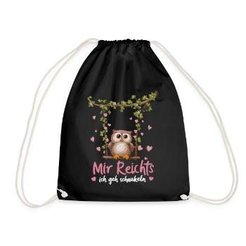 oiseau de nuit hibou hibou oiseau - Sac de sport léger - noir - Devant