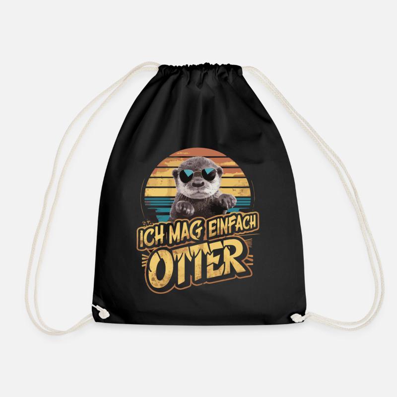 Otter Seeotter - Turnbeutel - Schwarz