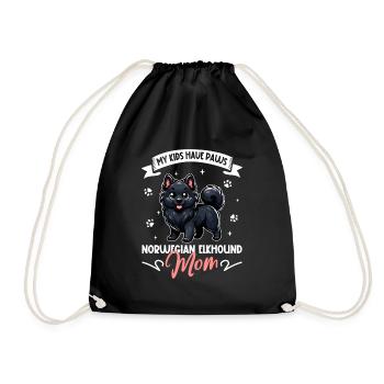 Norwegian Elkhound Mom - Drawstring Bag - black - Front