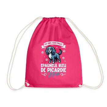 Epagneul Bleu de Picardie Mama - Drawstring Bag - fuchsia - Front