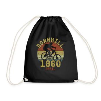 Birthday Downhill Bike Bike April 1960 - Drawstring Bag - black - Front