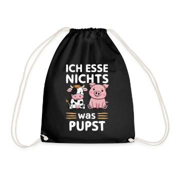 Végétarien Végétalien Bien-être animal Droits des animaux Veggie - Sac de sport léger - noir - Devant