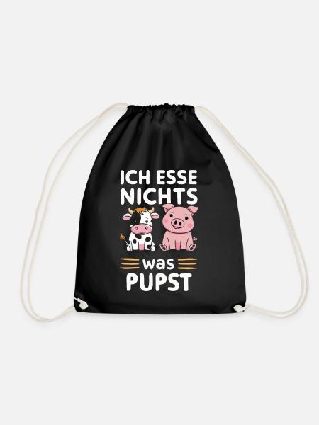 Vegetarier Veganer Tierschutz Tierrecht Veggie - Turnbeutel - Schwarz