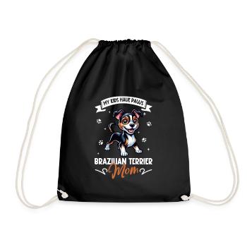 Terrier Brasileiro Mama - Drawstring Bag - black - Front