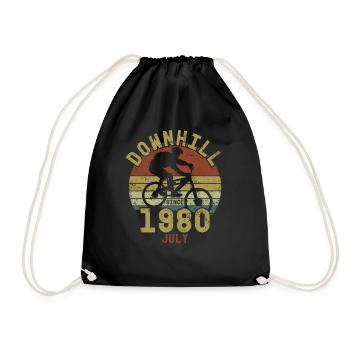 Birthday Downhill Bike Bike July 1980 - Drawstring Bag - black - Front