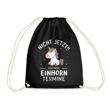 Unicorn Unicorns Mythical Creatures Mystical - Drawstring Bag - black - Front