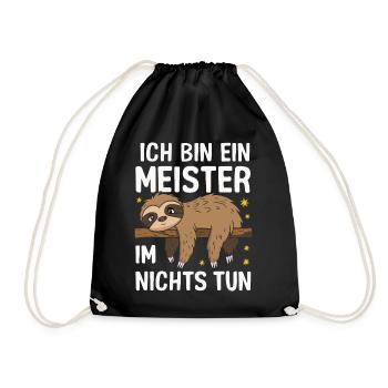 Sloth Sloths Animal Sleeping Lazy - Drawstring Bag - black - Front