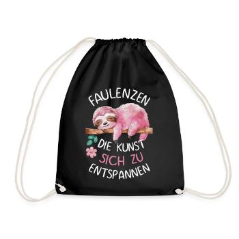Sloth Sloths Animal Sleeping Lazy - Drawstring Bag - black - Front
