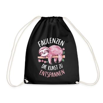 Sloth Sloths Animal Sleeping Lazy - Drawstring Bag - black - Front
