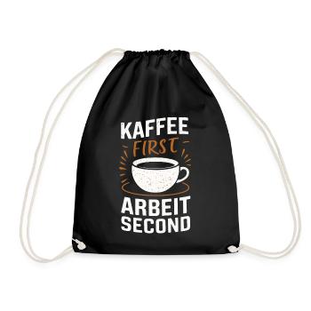 Coffee Coffee Coffee Drinkers Coffee Lovers - Drawstring Bag - black - Front